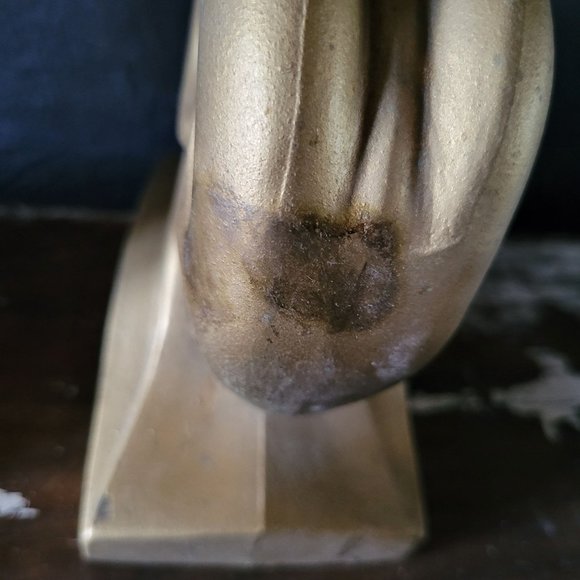 Vintage Art Deco Ram's Head Bookends, Art Deco Library Decor c. 1930s - Picture 11 of 11